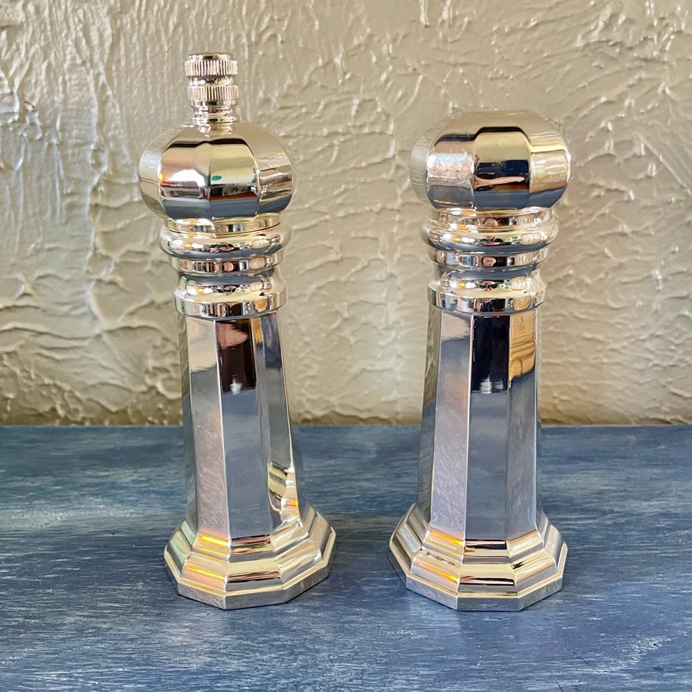 Elegant Silver Salt and Pepper Shaker Set